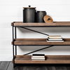 Trey I 80L x 16W Brown Wood and Black Iron Console Table, by Mercana, 80" length x 16" width x 30" height thumbnail 3