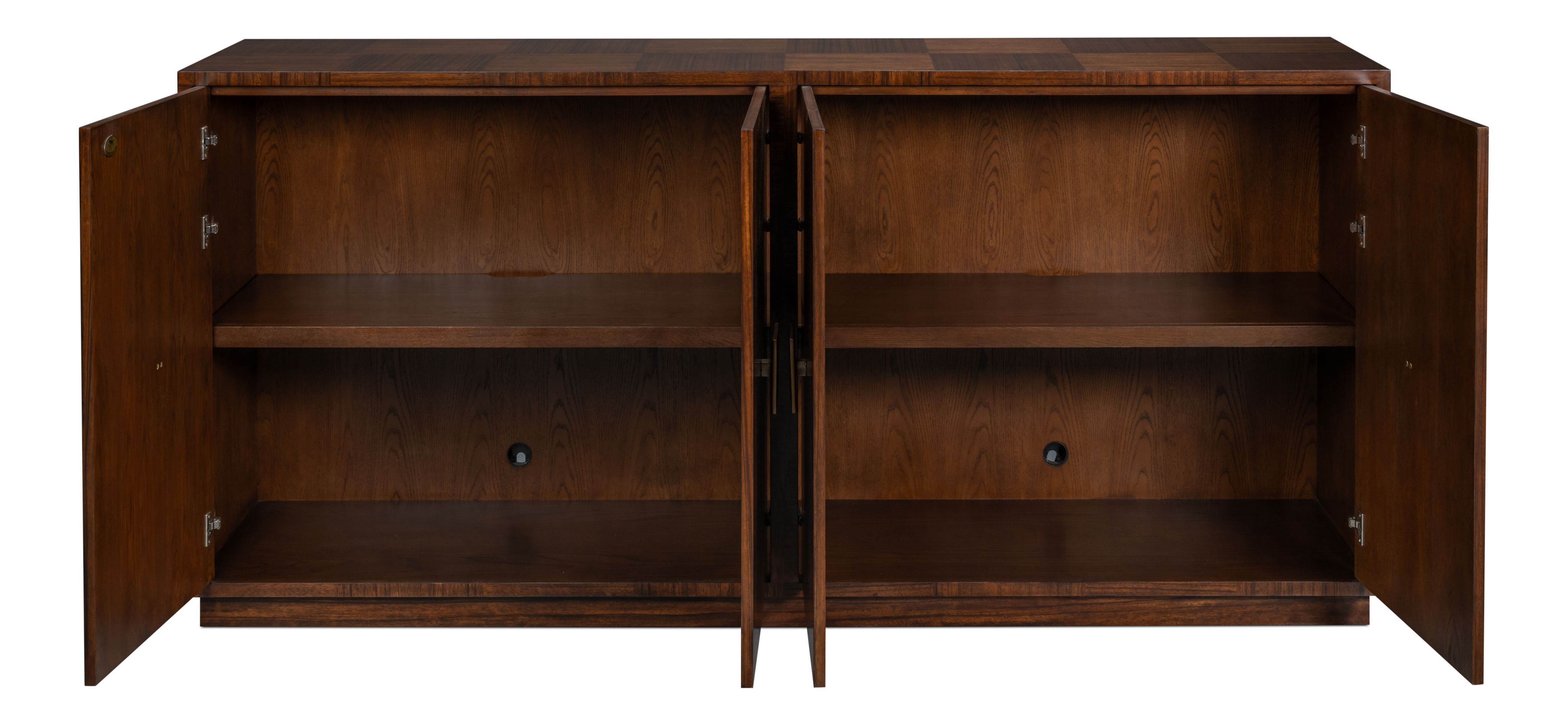 Parquet Sideboard, Cabinets & Sideboard by Sarreid, 86" length x 19" width x 45659" height View 9