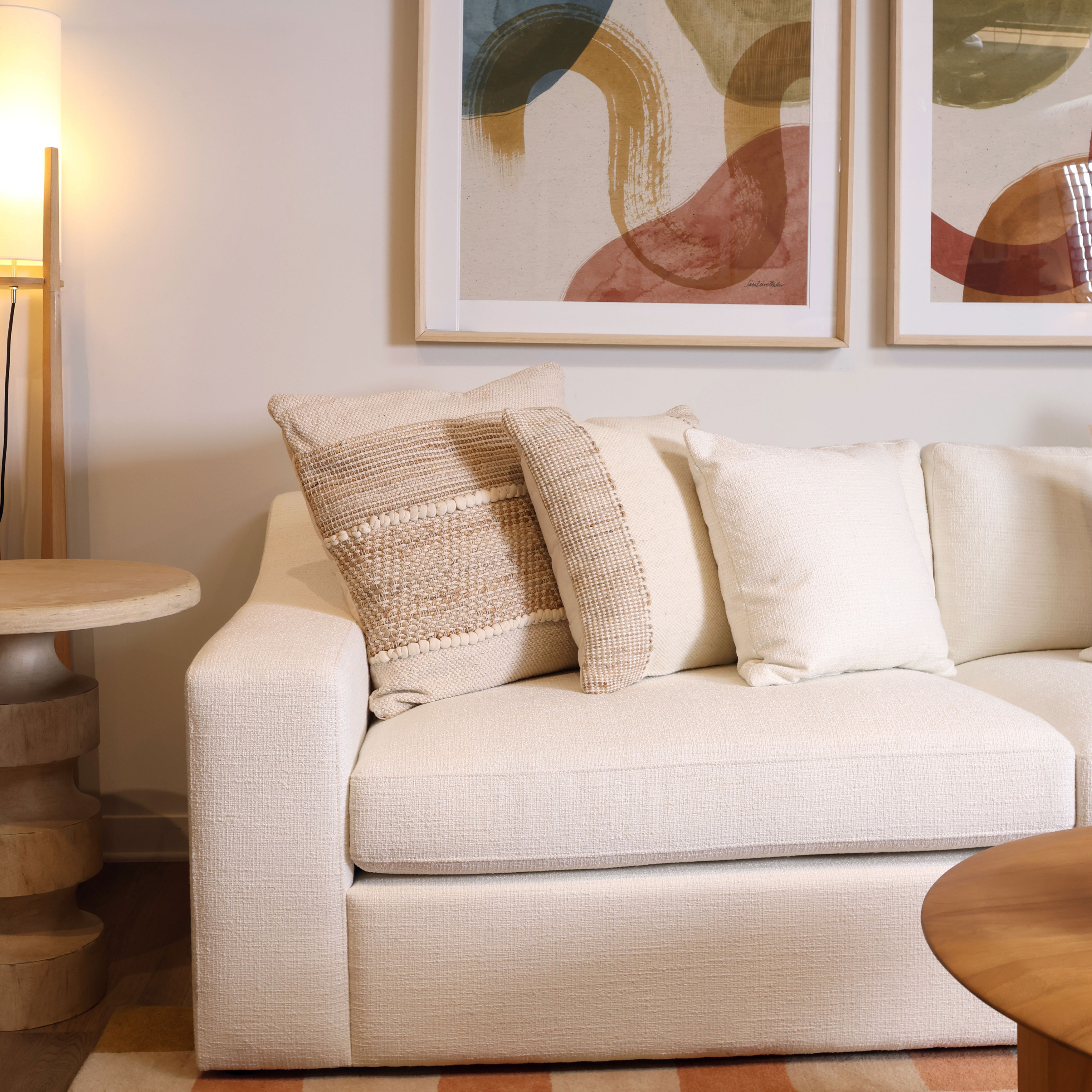 Zafiro Pillow Natural, Decorative Pillow by Dovetail, 20" width x 20" height x 6" depth View 4