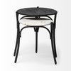 Etienne VII 24' Set of Two Round Top Black Wood and Marble Top Nesting Table, Side & End Table by Mercana, 23" length x 23" width x 24.25" height thumbnail 10