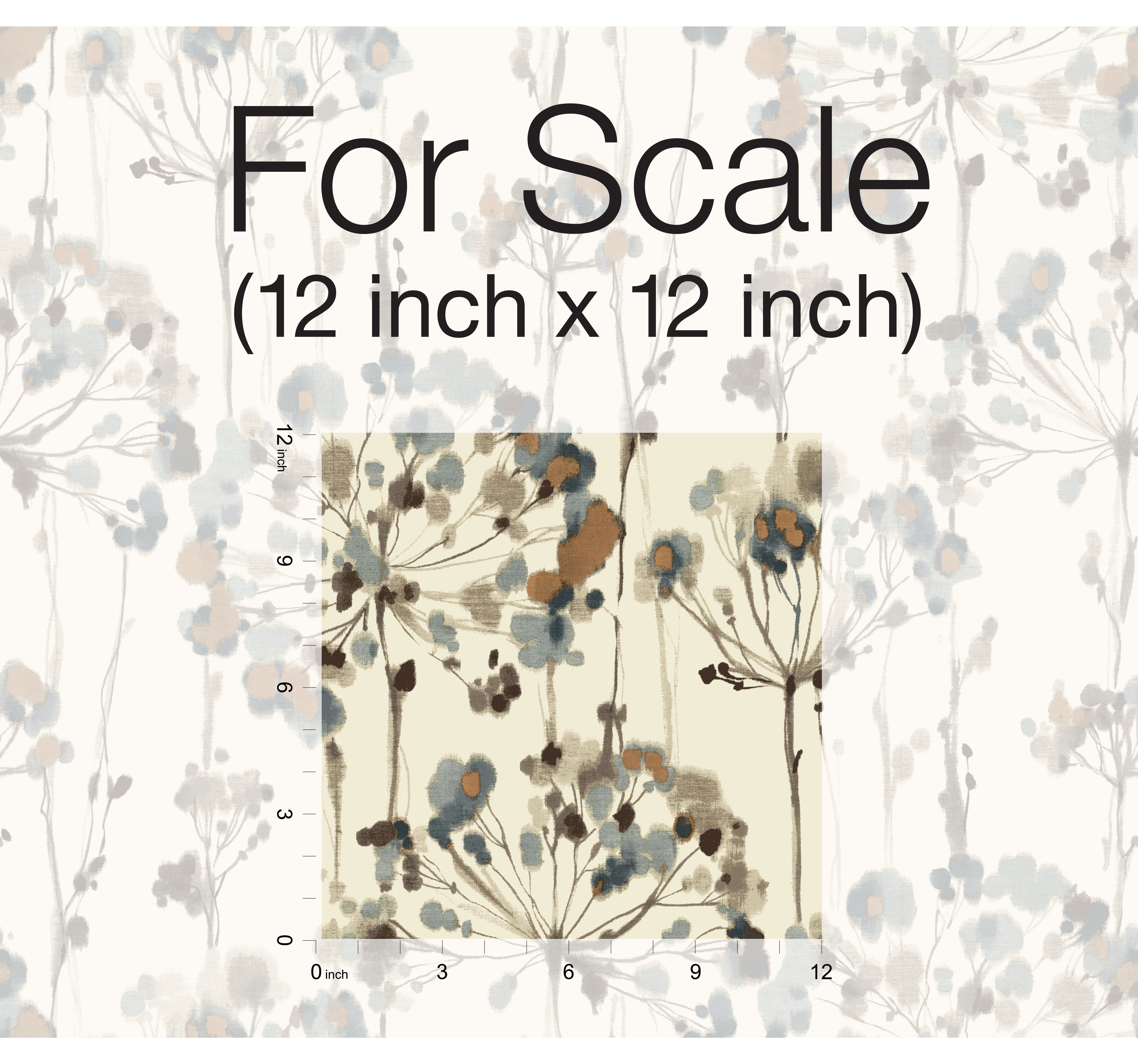 Flourish Teal Peel & Stick Wallpaper large image 