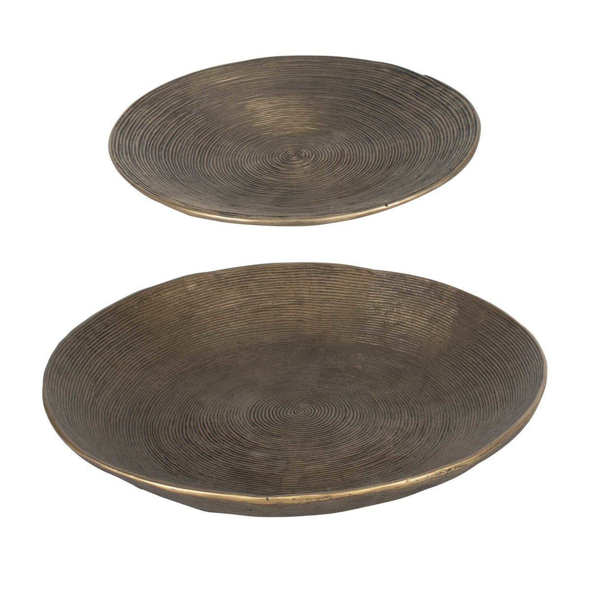 Stratum Round Brass Bowls Set/2, Decorative Tray by Uttermost, 17.5" width x 2.5" height x 17.5" depth View 3