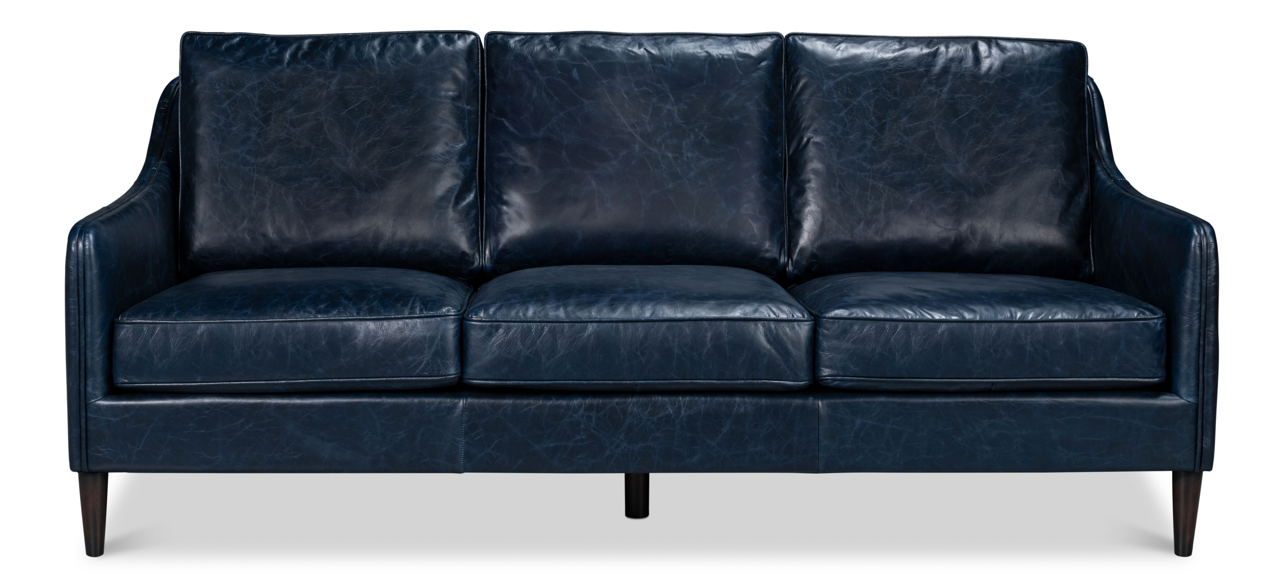 Alehandro Leather Sofa  Chateau Blue large image 
