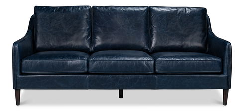 Alehandro Leather Sofa  Chateau Blue
