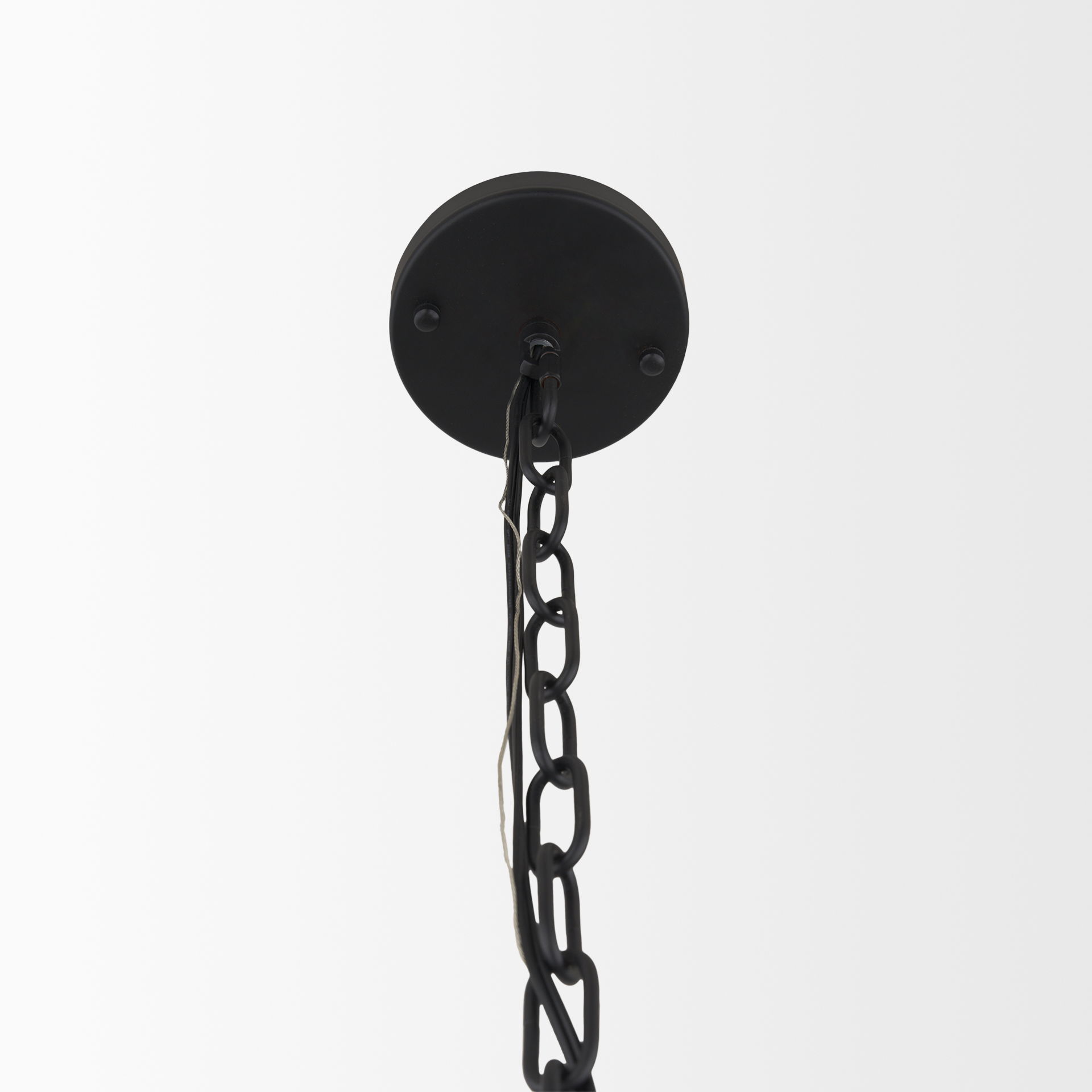 Barbara Matte Black Metal with Frosted Glass Globes 18-Light Chandelier, by Mercana, 48.82" length x 48.82" width x 48.82" height View 6