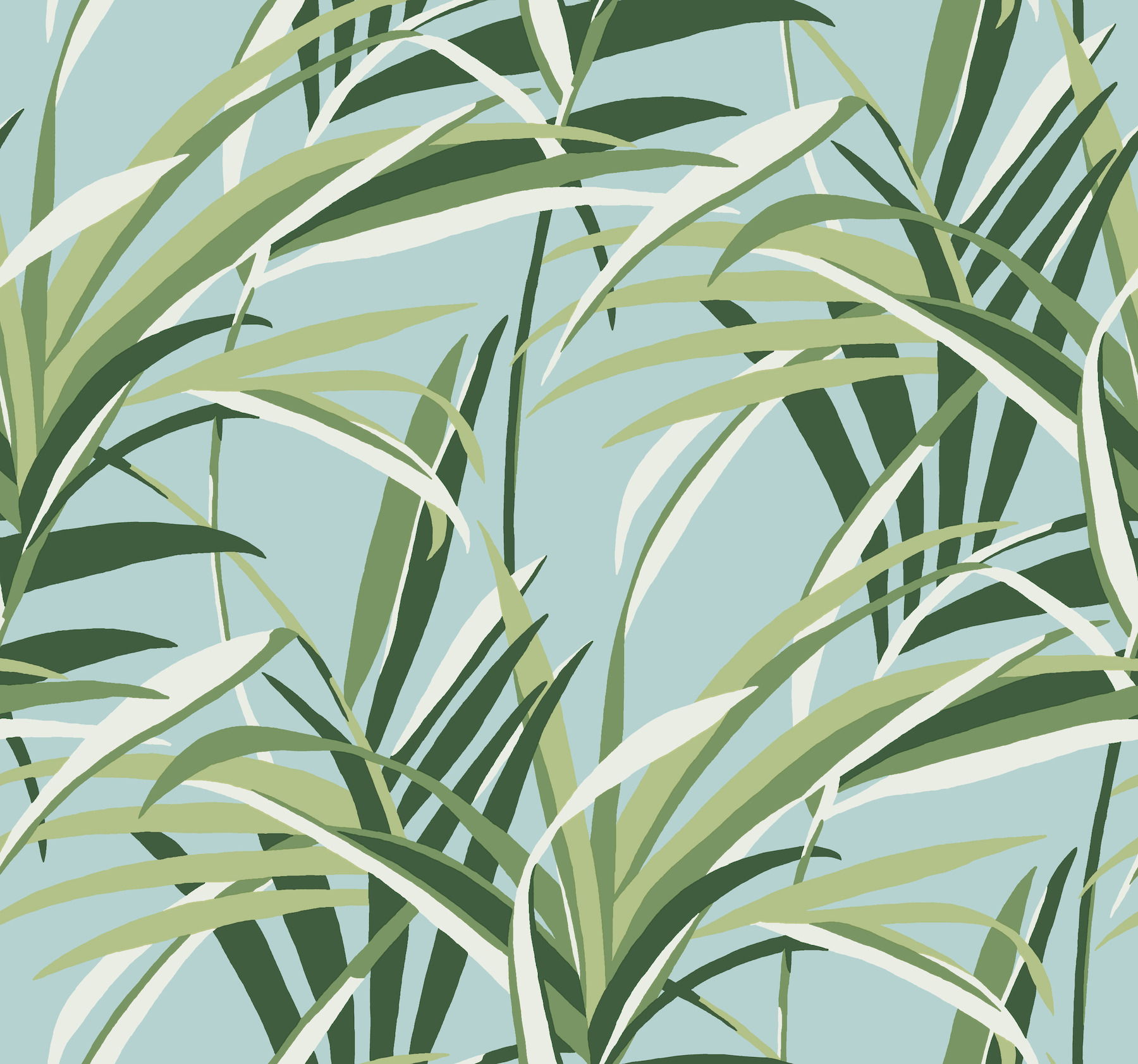 Tropical Paradise Green & Light Blue Wallpaper large image 