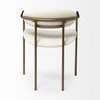 Parker Curved Back Dining Arm Chair | Cream Fabric with Gold Metal, Dining Chair by Mercana, 21.46" length x 21.06" width x 28.74" height thumbnail 9