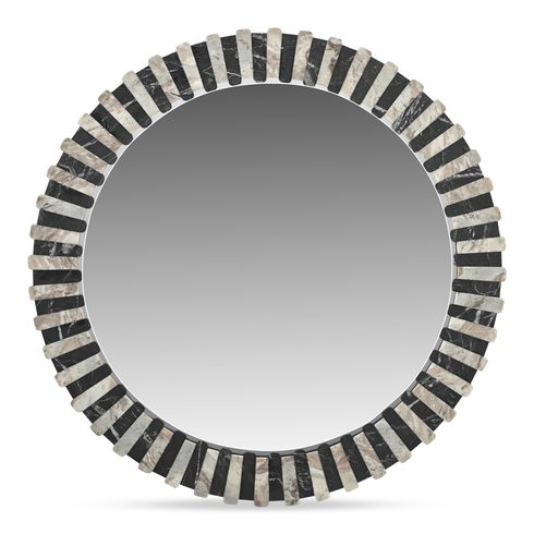 Isolde Mirror Black And Beige Marble