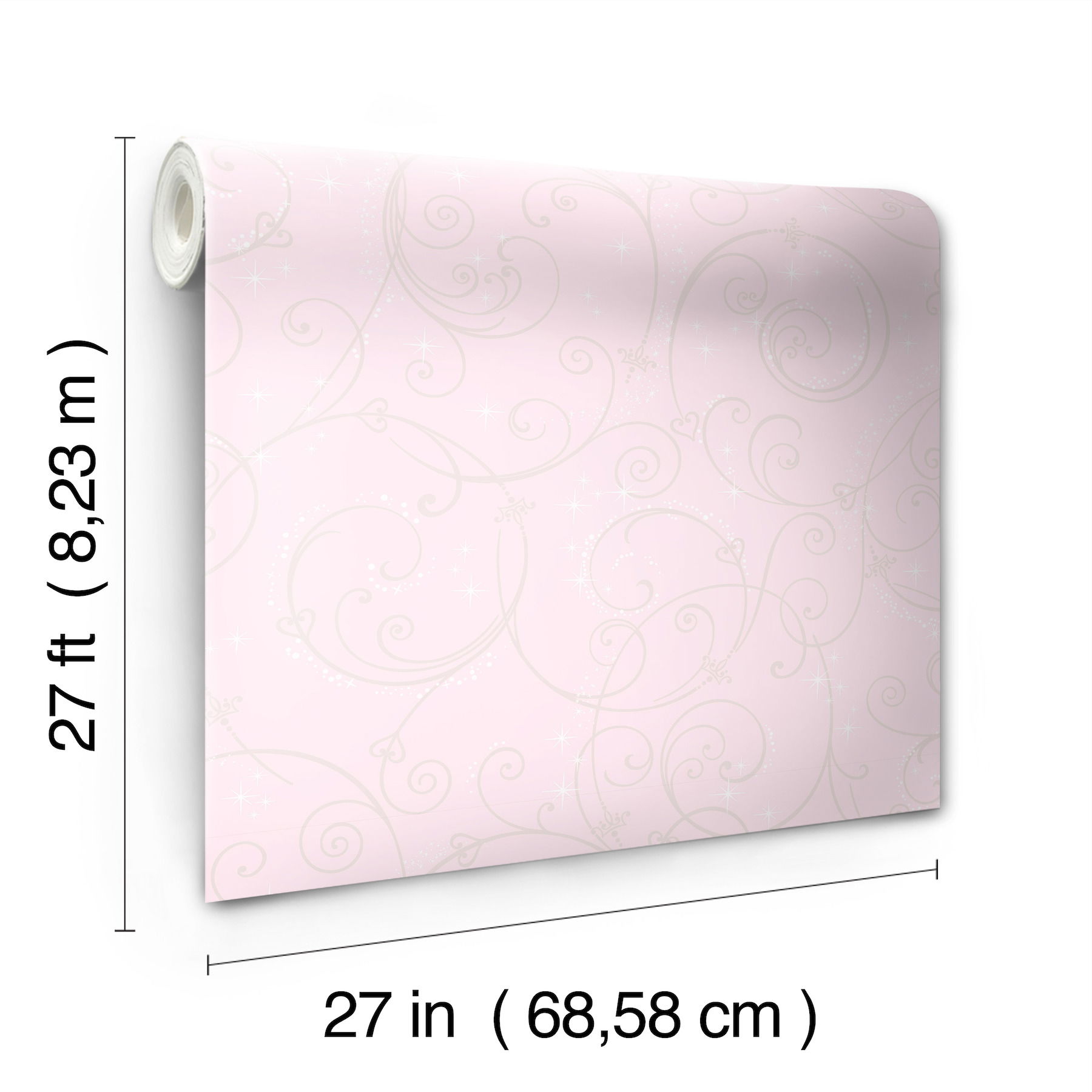 Disney Princess Perfect Scroll Gold Glitter Wallpaper large image 