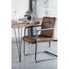 Ansel Arm Chair Grazed Brown Leather - Set Of Two, Dining Chair by Moe's Home, 21.75" width x 33" height x 24" depth thumbnail 7