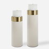 Wessex White Pillar Candleholders Set Of 2 thumbnail 0