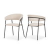 Carolyn Contoured Back Dining Side Chair | Oatmeal Fabric with Metal, Dining Chair by Mercana, 20.5" length x 23.75" width x 31" height thumbnail 6