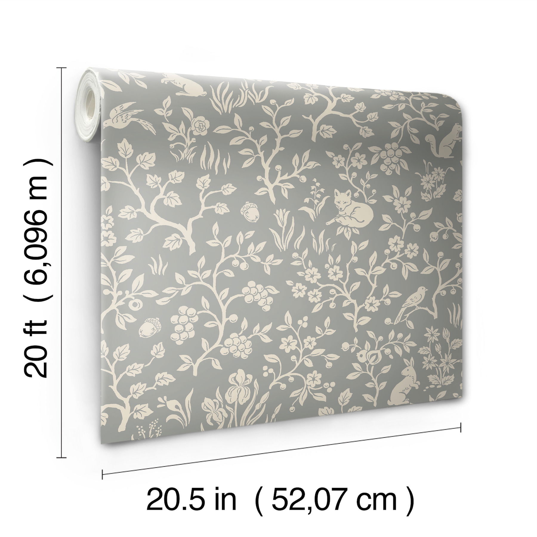 Magnolia Home Fox & Hare Grey Peel & Stick Wallpaper, by York Wall, 20' length x 1'8.5" width x 0.02" depth View 13