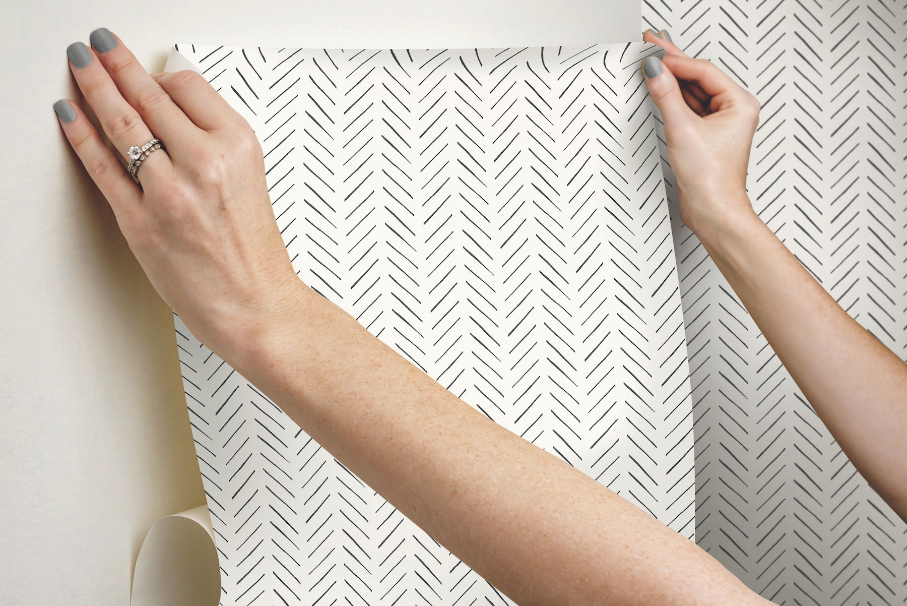 Magnolia Home Pick-Up Sticks Black Peel & Stick Wallpaper large image 