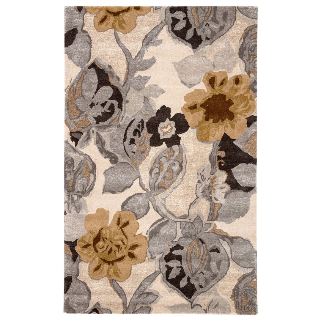 Jaipur Living Petal Pusher Handmade Floral Multicolor White Area Rug large image 
