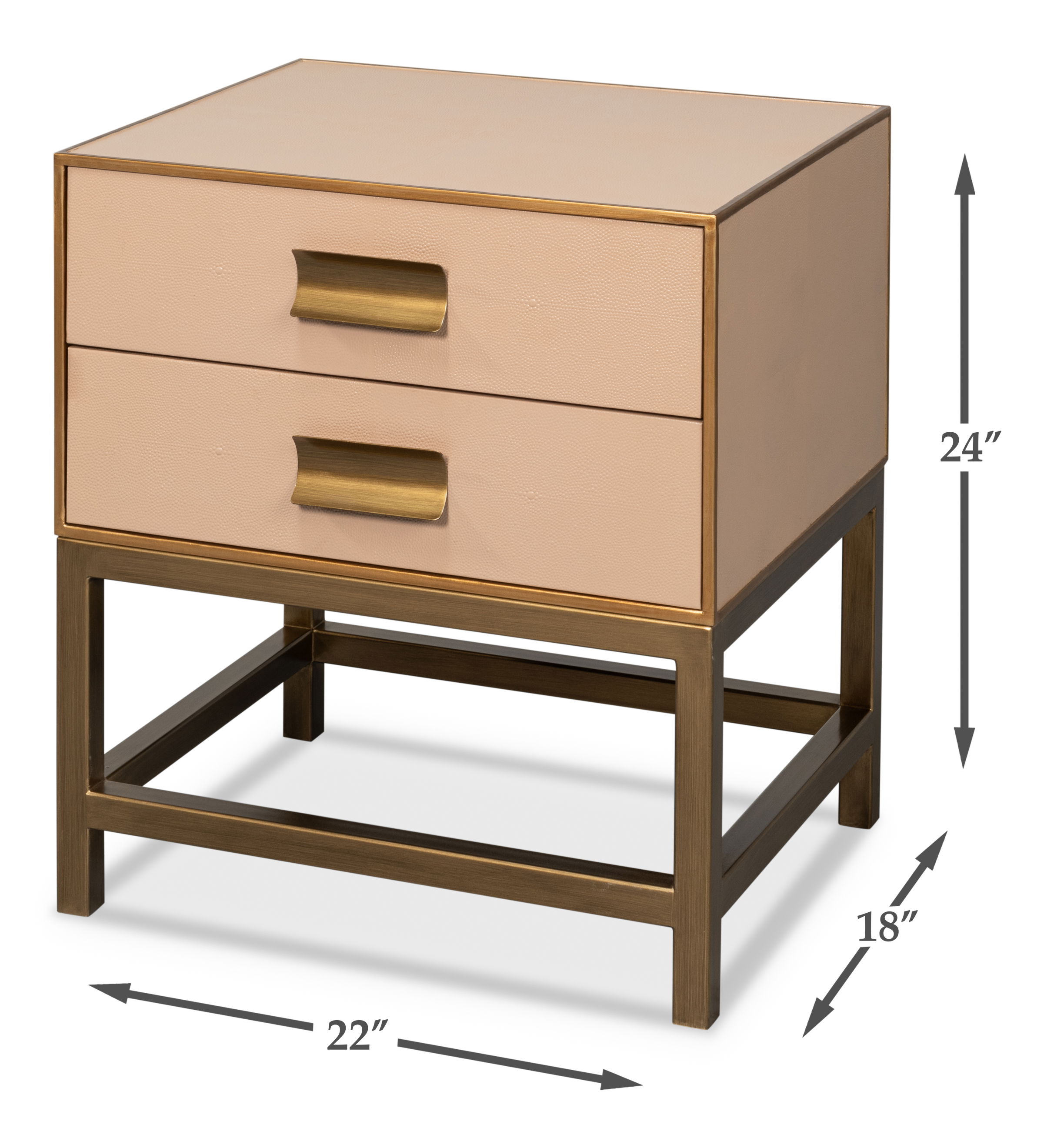 Gideon Shagreen Side Table, Mushroom large image 