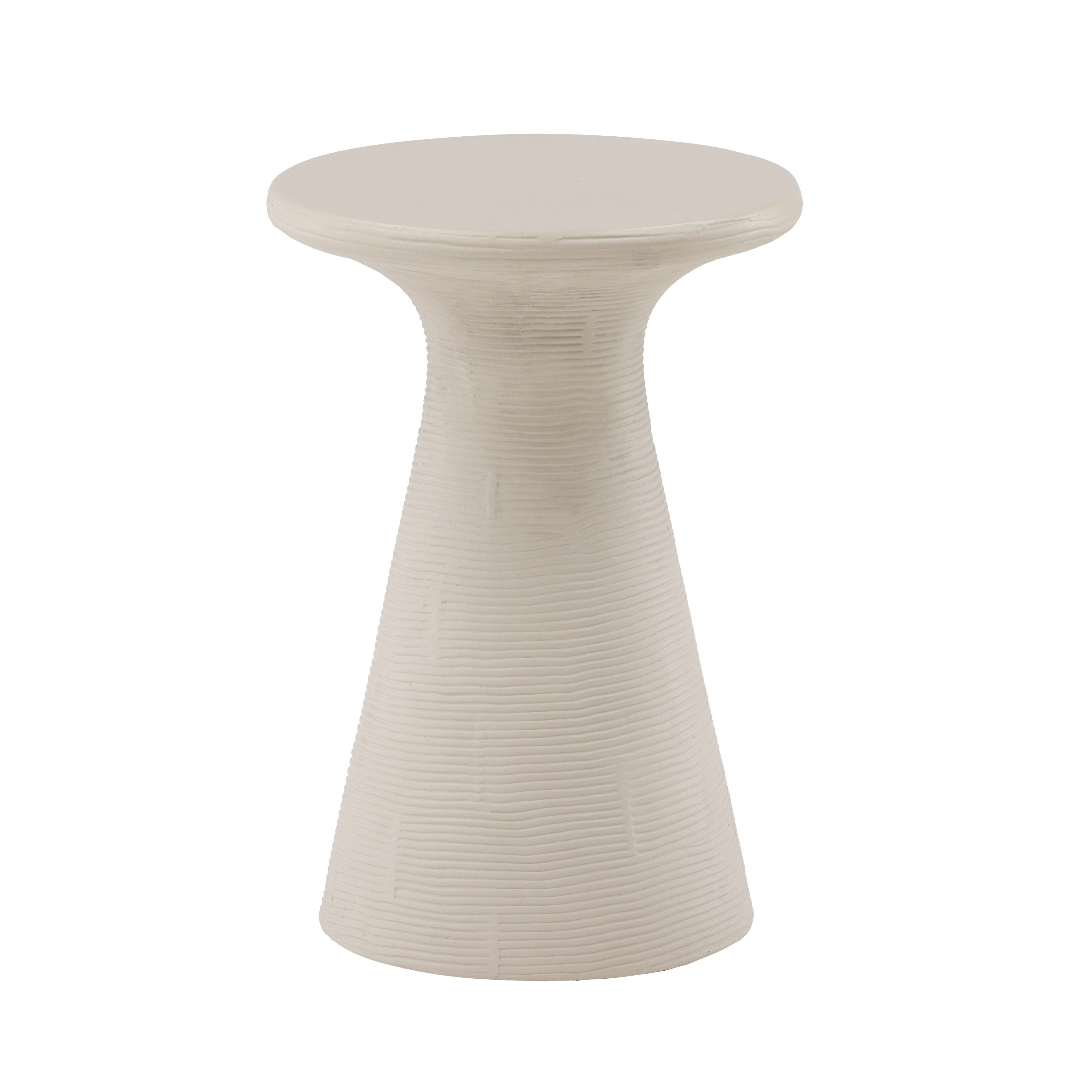 Fania Side Table White Sm, Side & End Table by Dovetail, 14" width x 19.5" height x 14" diameter x 14" depth View 1