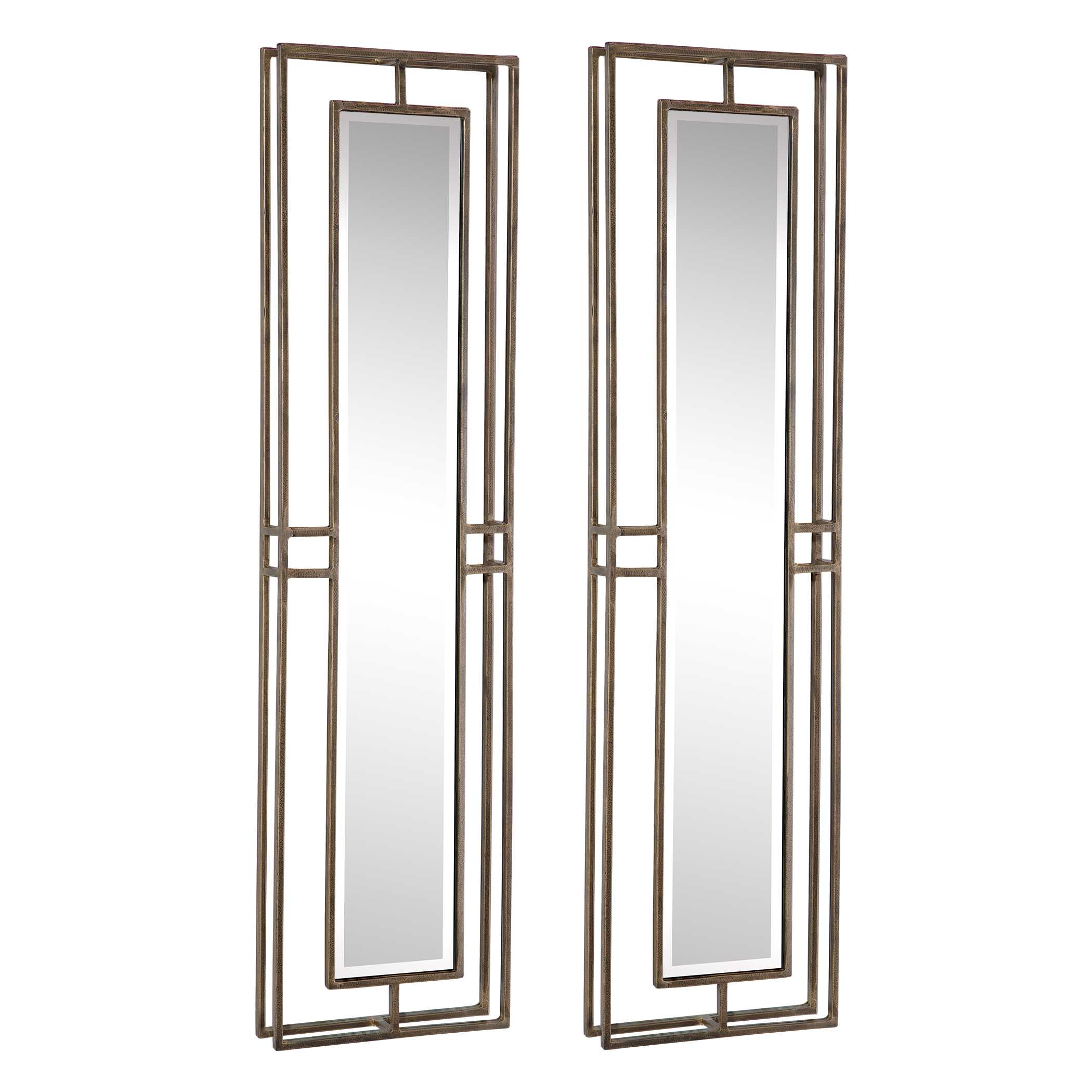Rutledge Gold Mirrors Set/2, by Uttermost, 7.75" width x 30" height x 1.75" depth View 4