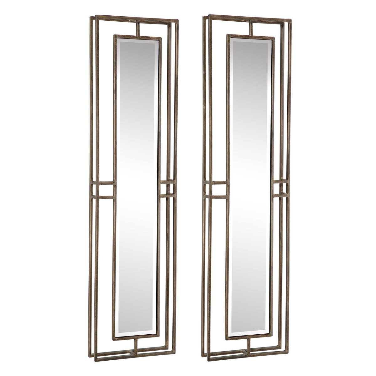 Rutledge Gold Mirrors Set/2, by Uttermost, 7.75" width x 30" height x 1.75" depth View 4