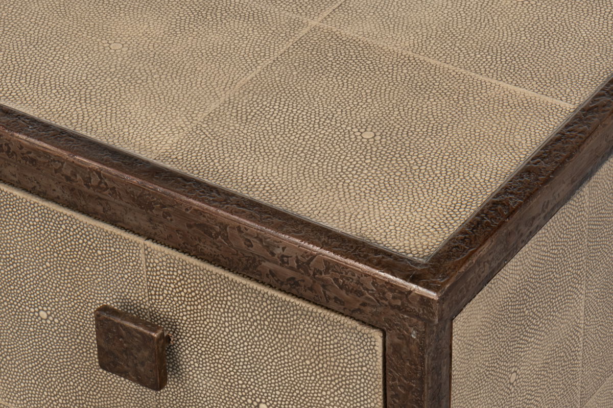 Roland Sideboard Shagreen Charcoal Grey, by Sarreid, 1'8" length x 3'4" width x 2'8" height View 11
