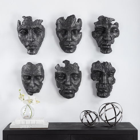 Self-Portrait Metallic Wall Decor, Set/6