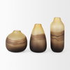 Pyla Large Yellowith Brown Glass Sand Dune Inspired Vase, by Mercana, 7" length x 7" width x 11" height thumbnail 6
