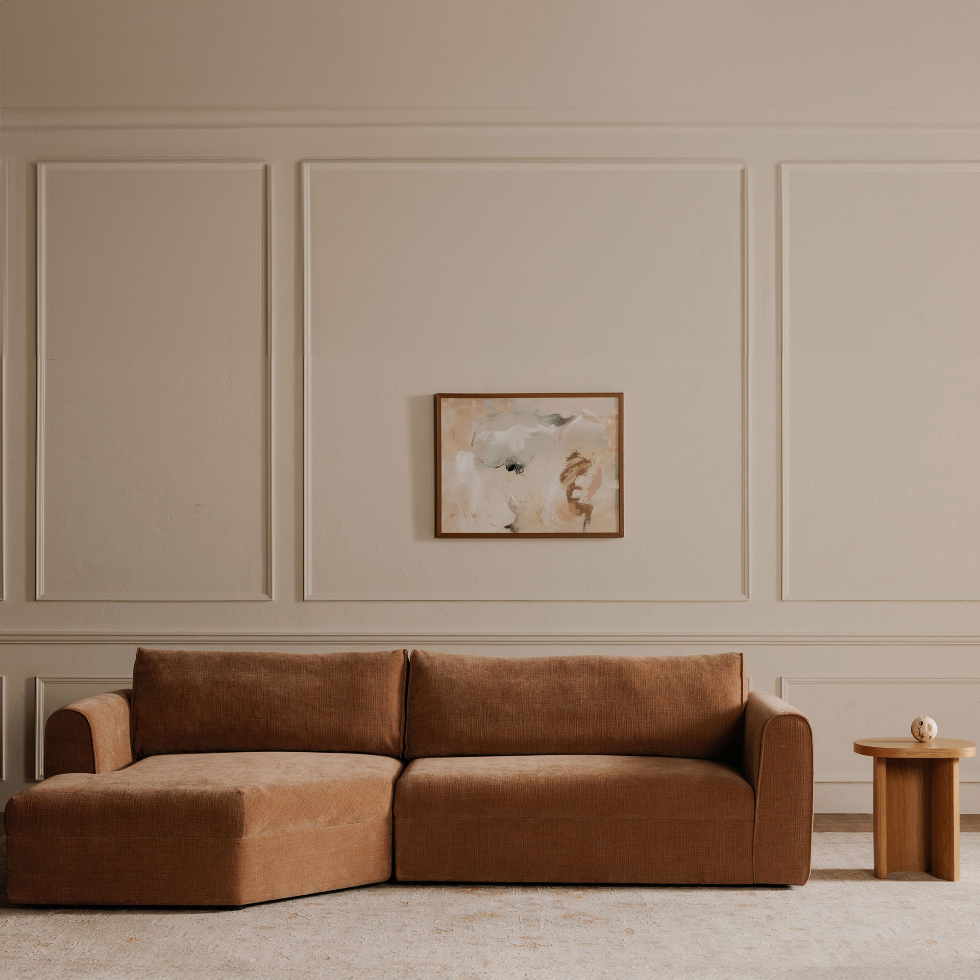 Madrid Right Sectional Heritage Pink, Sectional Sofa by Moe's Home, 112" width x 33.5" height x 65" depth View 10