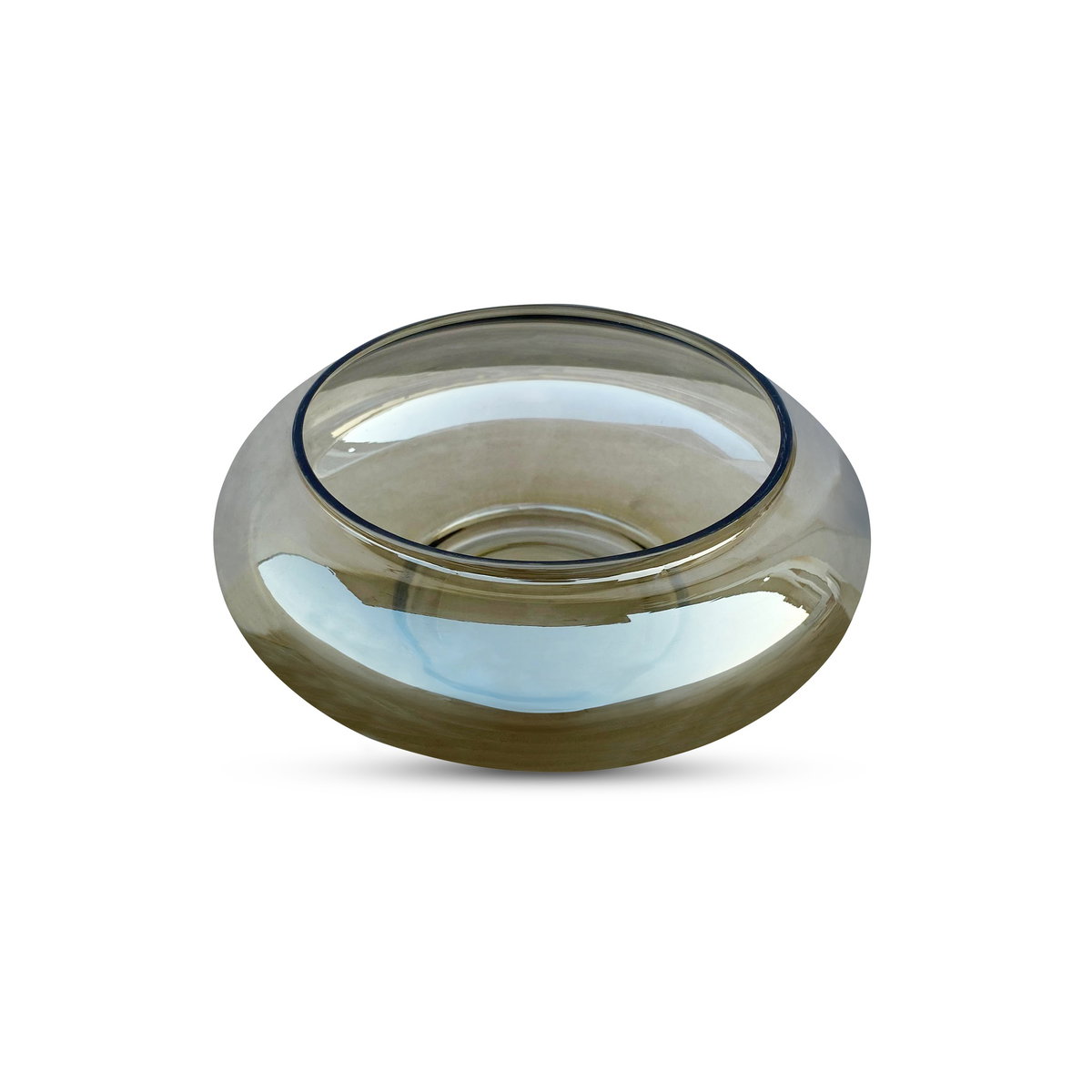 Polene Glass Bowl Small Smoky Brown, Decorative Bowl by Moe's Home, 8" width x 3.5" height x 8" depth View 2