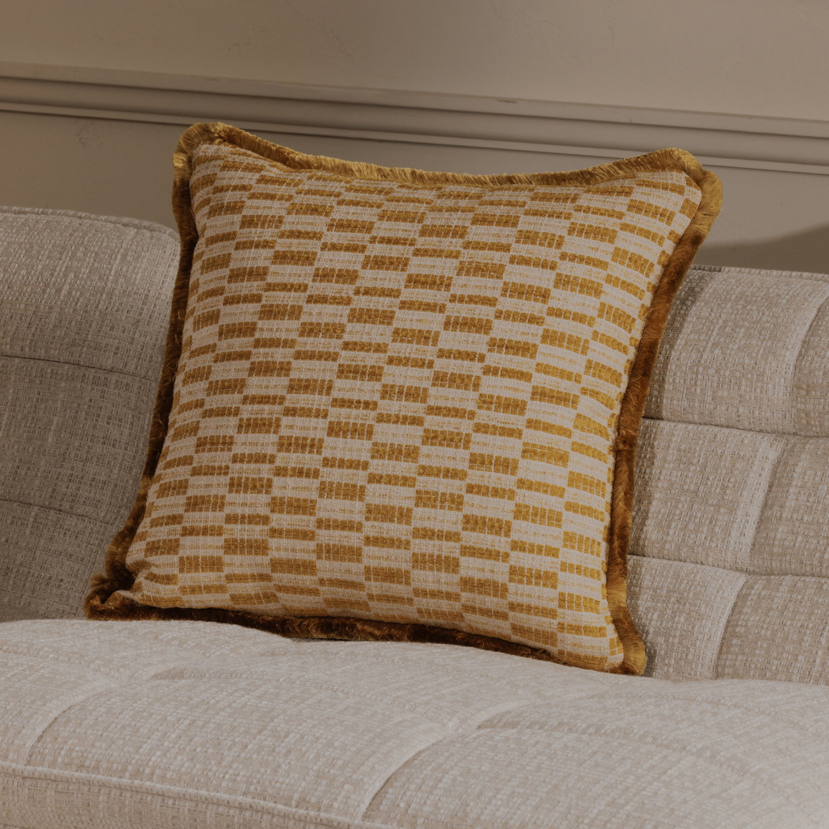 Leone Cushion Chartreuse, Decorative Pillow by Moe's Home, 20" width x 4" height x 20" depth View 5