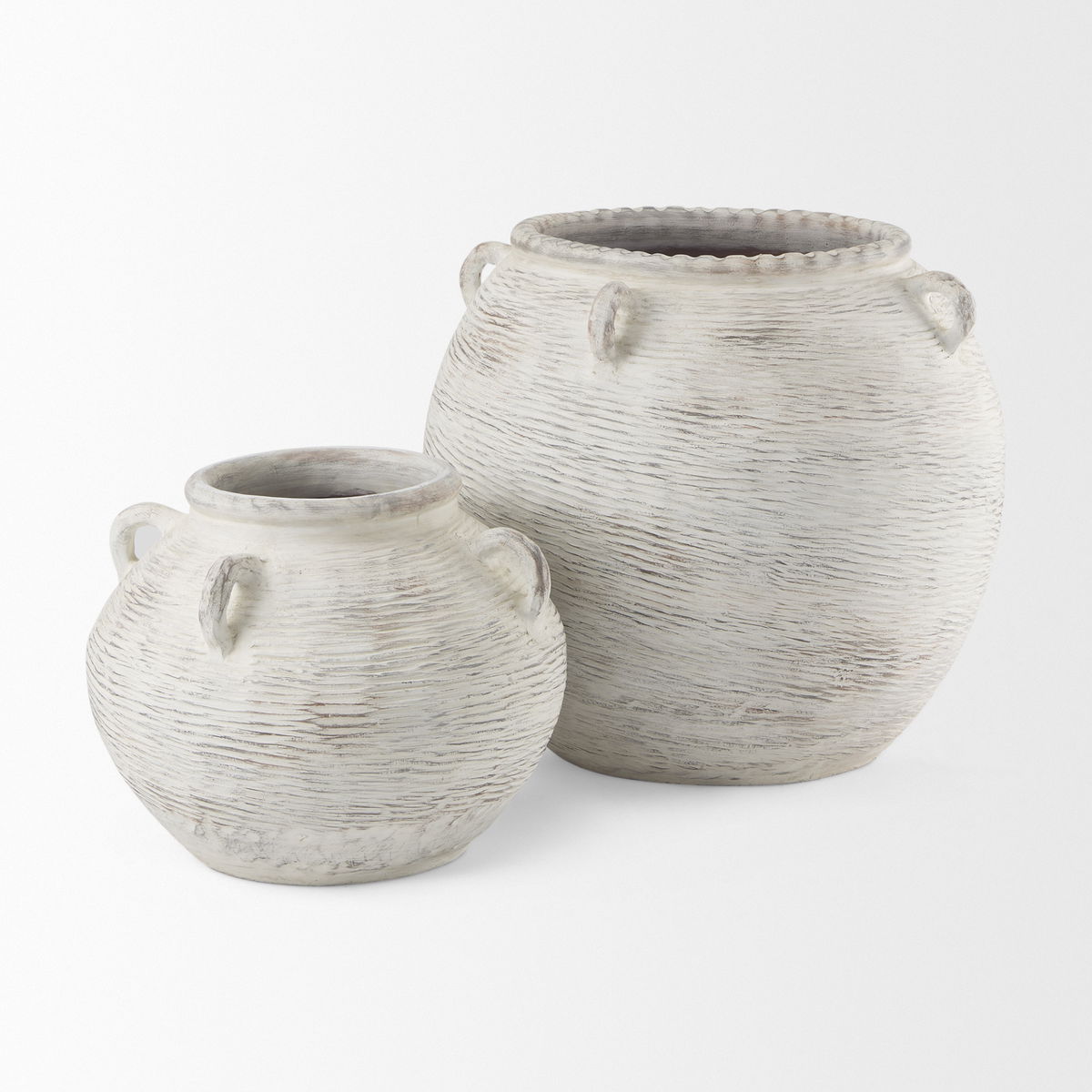 Misha  Cream Ceramic Floor Vase, by Mercana, 25.2" length x 25.2" width x 22.44" height View 9
