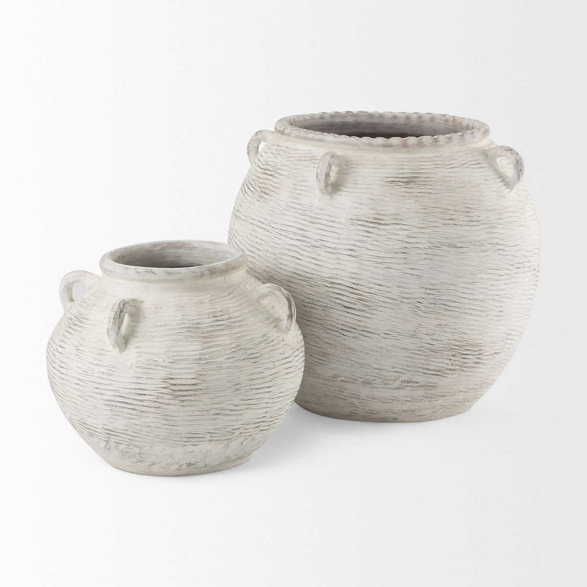 Misha  Cream Ceramic Floor Vase, by Mercana, 25.2" length x 25.2" width x 22.44" height View 9