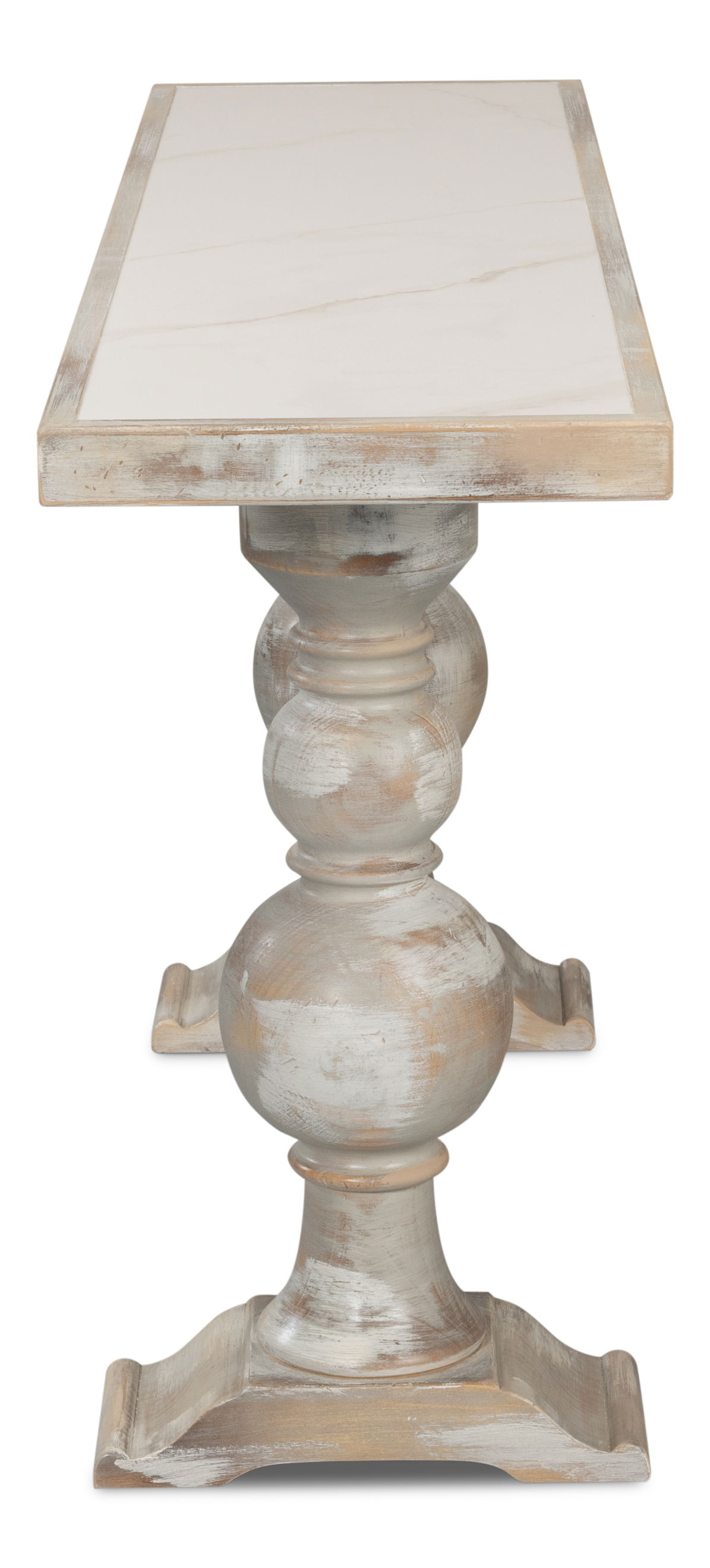 Stacy Double Pedestal Console, Console Table by Sarreid, 61" length x 15" width x 30" height View 3