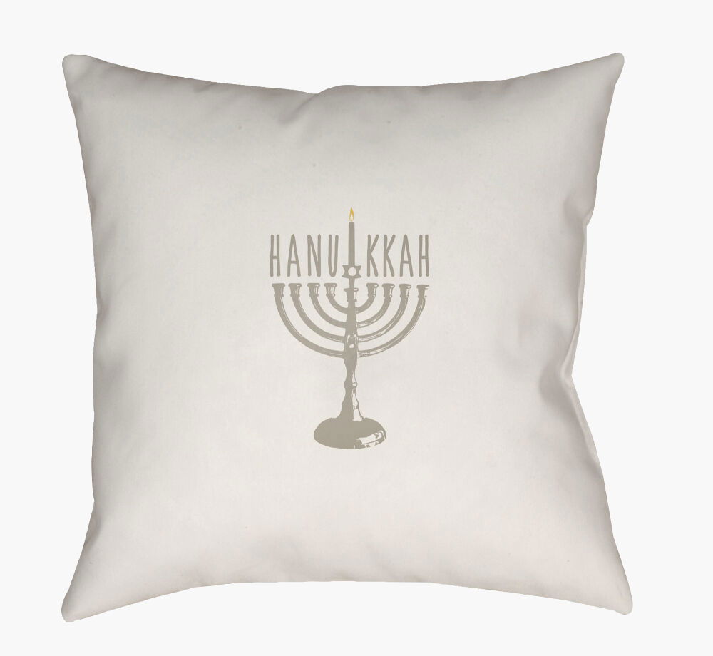 Hanukkah Menorah Accent Pillow, Decorative Pillow by Surya, 18" length x 18" width