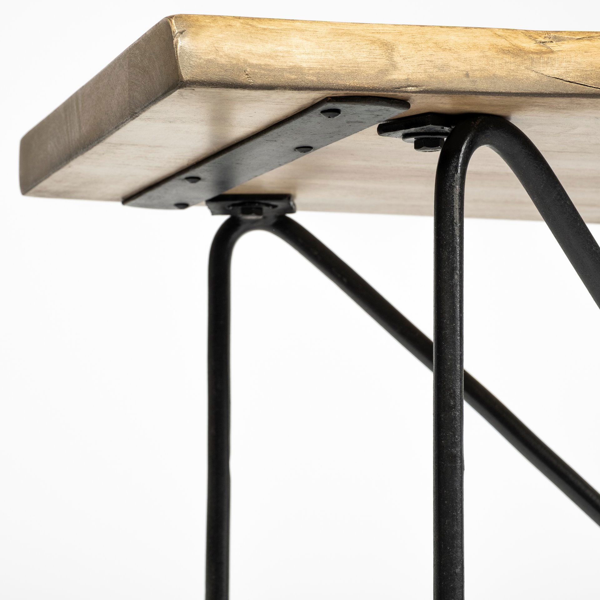Papillion I 66L x 16W Blonde Wood and Iron Console Table large image 