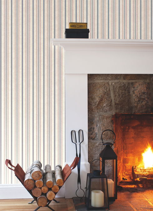 Red & Blue Shirting Stripe Wallpaper