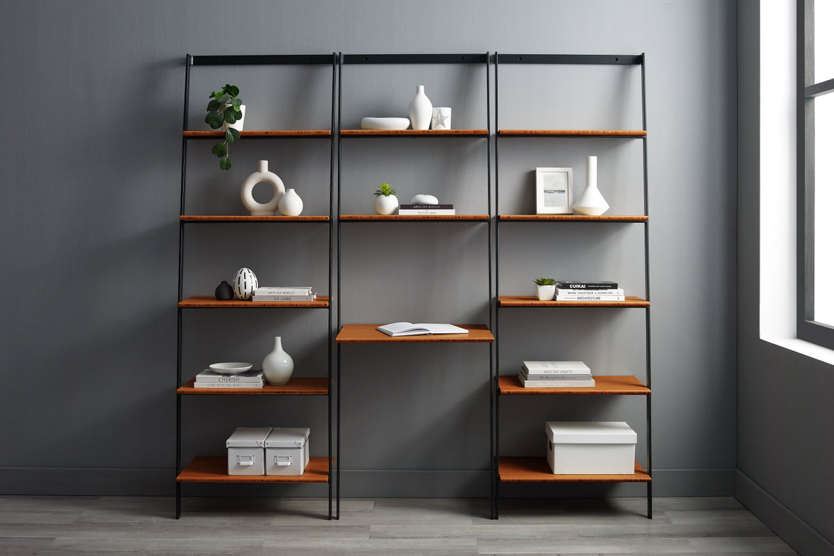Studio Plus Leaning Shelf, Amber, Shelving & Bookcase by Greenington, 14.5" length x 25.25" width x 76" height View 5