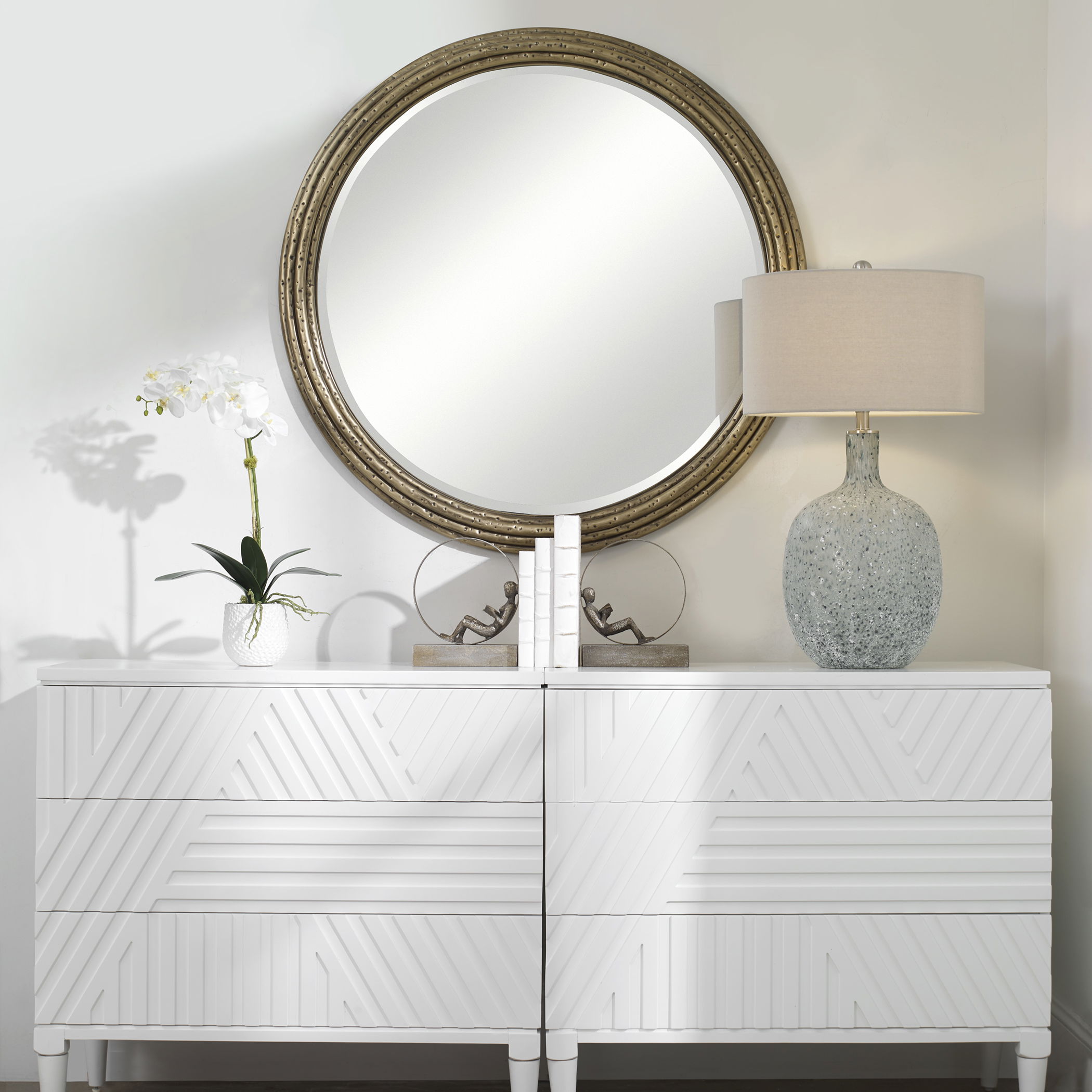 Spera Round Gold Mirror large image 