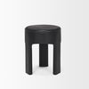 Riya Solid Black Wooden Stool, Ottoman by Mercana, 15" length x 15" width x 19" height thumbnail 5