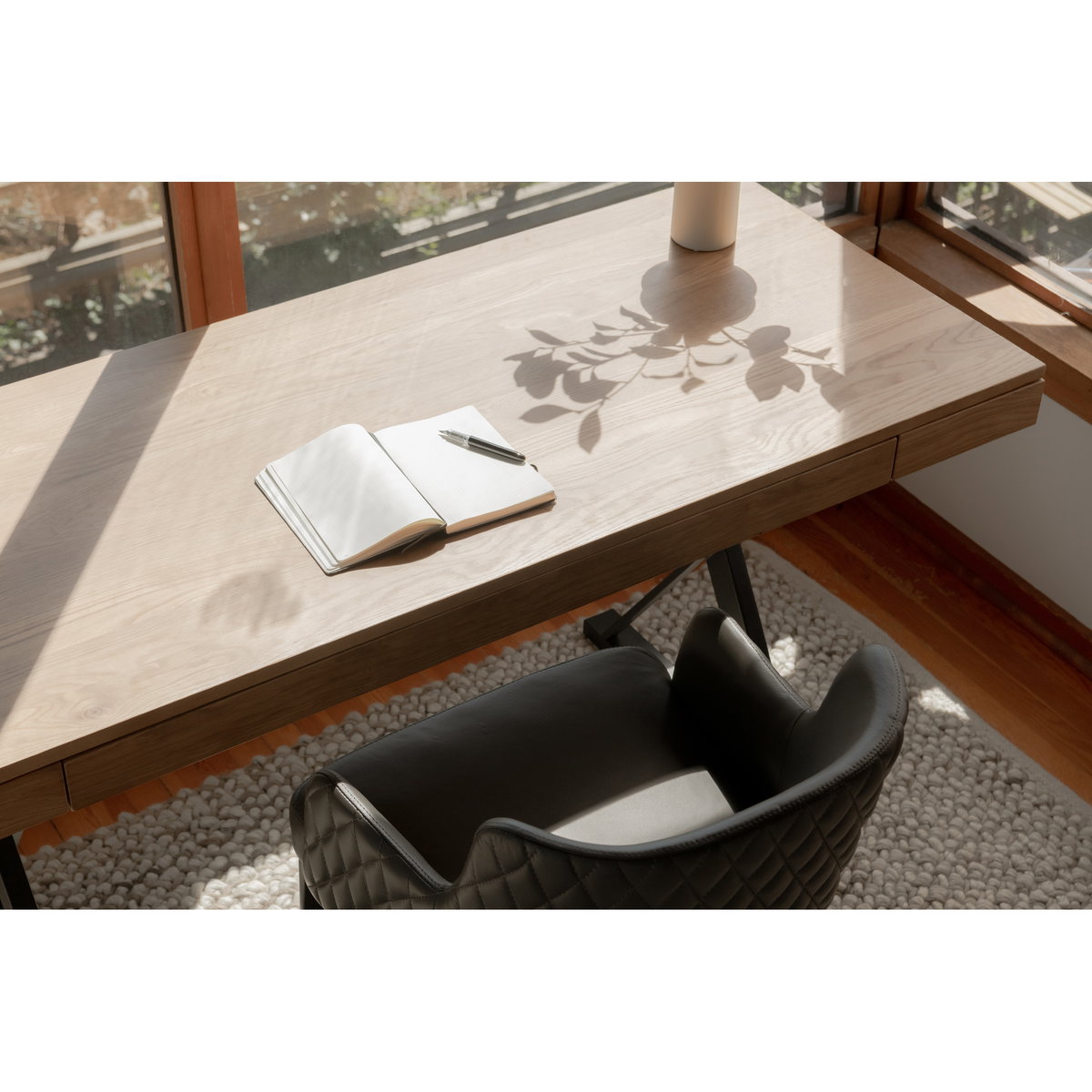 Profecto Desk Natural Oak, by Moe's Home, 63" width x 29.5" height x 26" depth View 9