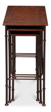 Kew Gardens Leather Nesting Tables, by Sarreid, 1'2" length x 1'11" width x 2'1" height thumbnail 5