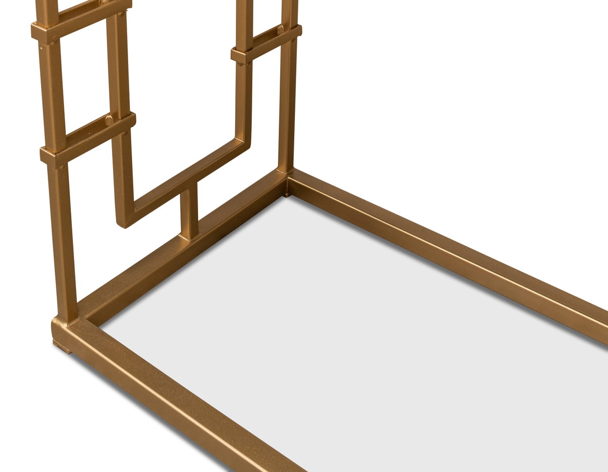 Brass Gate Console Table, by Sarreid, 1' length x 4' width x 2'9" height View 7