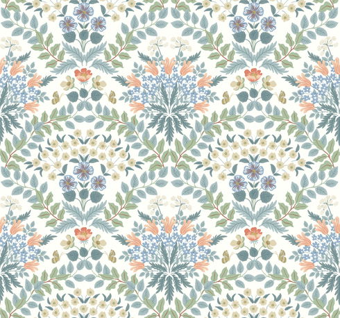 Bramble White & Green Wallpaper