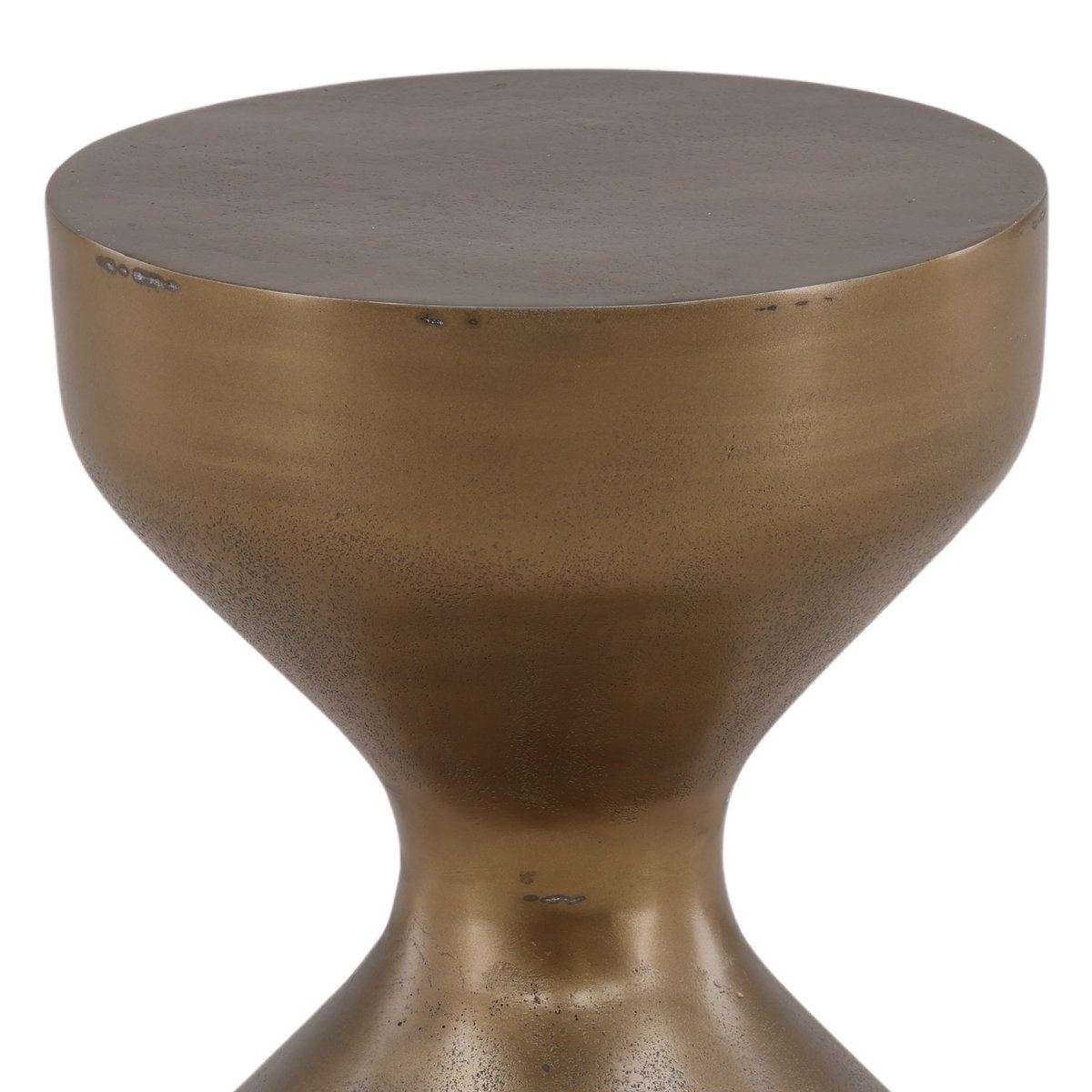 Umberto Side Table Antique Brass, Side & End Table by Dovetail, 11.7" width x 19.3" height x 11.5" diameter x 11.7" depth View 2