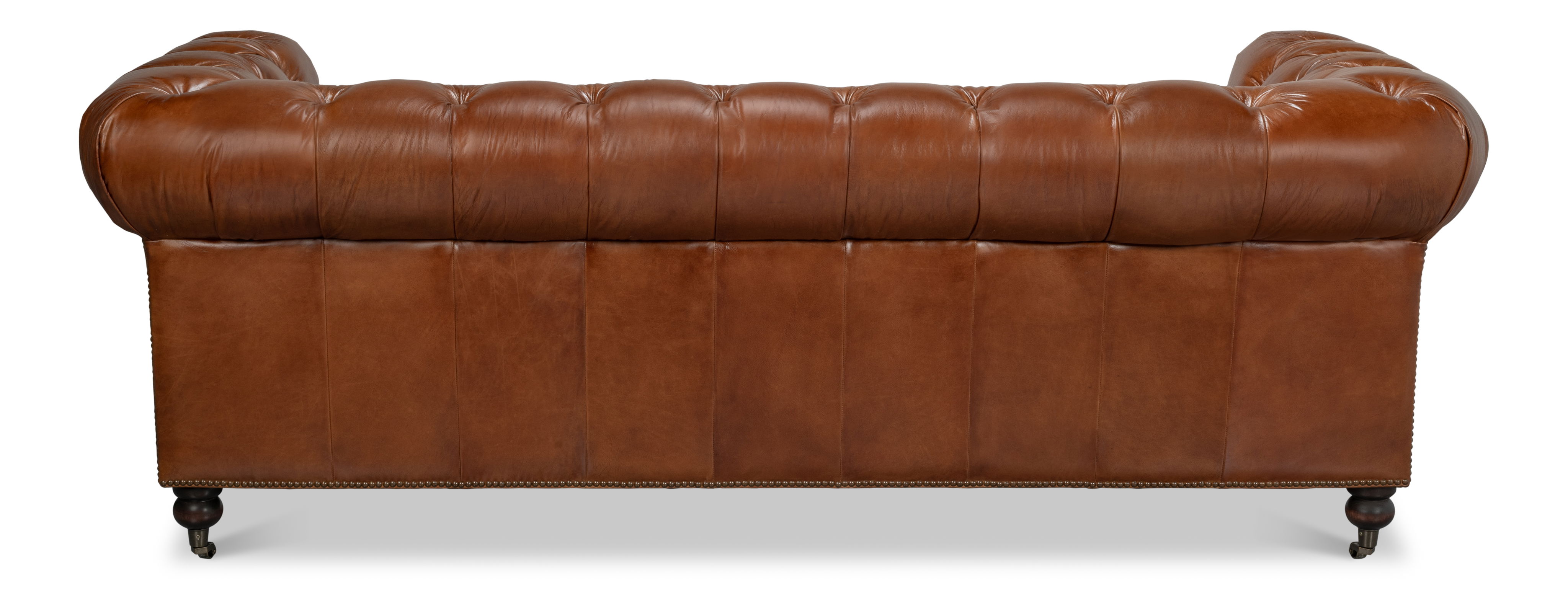 Castered Chesterfield Sofa, Sofas & Sectional by Sarreid, 89" length x 38" width x 32" height View 3