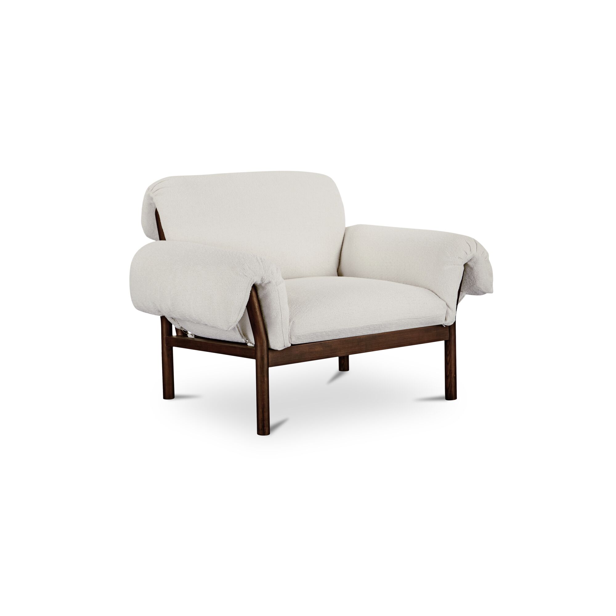 Cardero Lounge Chair Ivory, Accent Chair by Moe's Home, 44.5" width x 31.5" height x 39" depth View 2