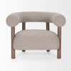 Gianna Open Back Medium Brown Wood with Taupe Boucle Fabric Accent Chair thumbnail 3