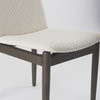 Cavett Curved Back Dining Side Chair | Cream Boucle with Dark Wood, Dining Chair by Mercana, 18" length x 25" width x 33.46" height thumbnail 14