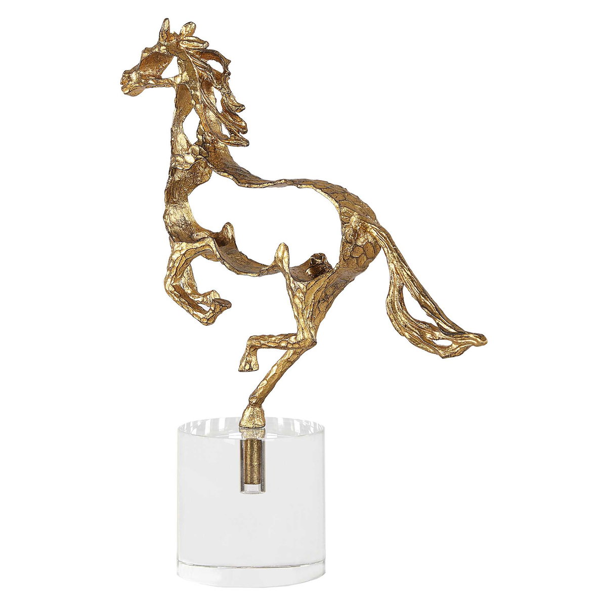 Gallop Gold Sculpture, Decorative by Uttermost, 14" width x 14.75" height x 4" depth View 4