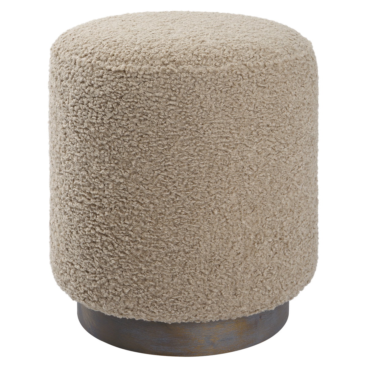 Avila Latte Round Ottoman, by Uttermost, 16" width x 18" height x 16" depth View 1