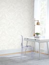 Egret Damask White & Cream Wallpaper thumbnail 2